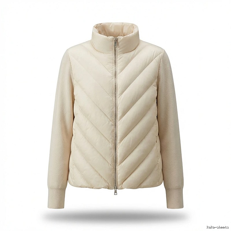 Moncler Quilted Fashion Style Beige Coat