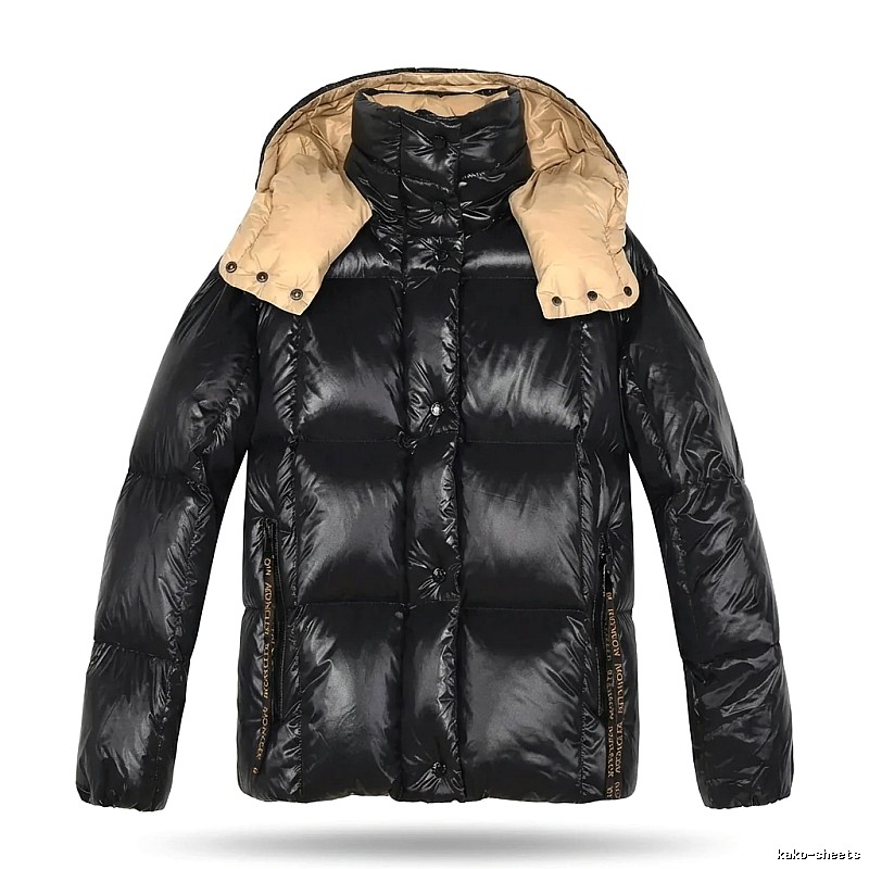 Moncler shiny and stylish black down jacket