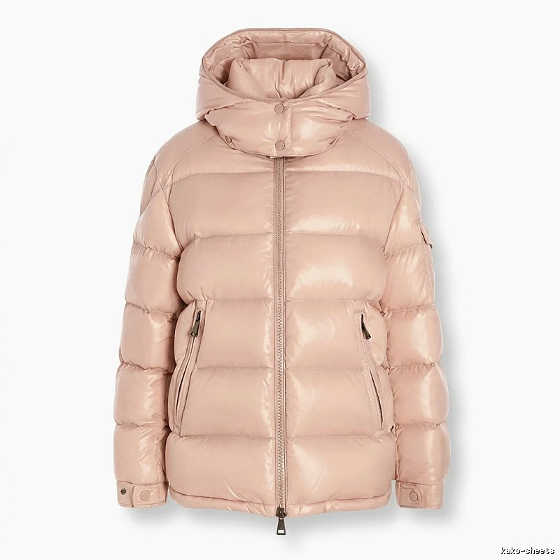 Moncler shiny casual pink down jacket