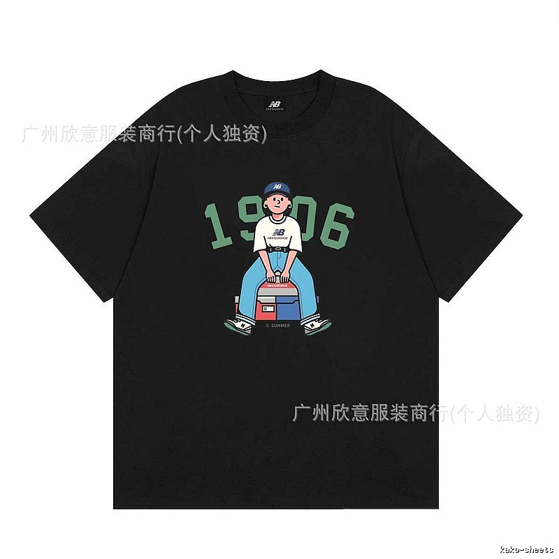 New Balance 1906 Trendy Streetwear Style Black Short-sleeve T-shirt