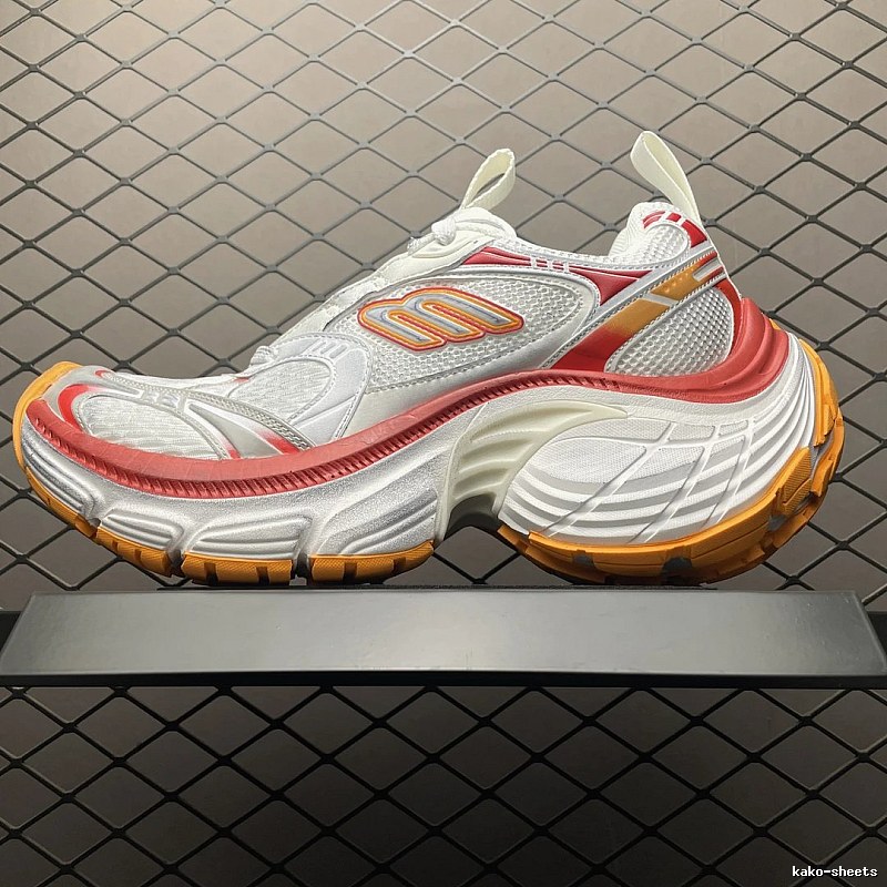 New Balance Gray and Orange Chunky Runners, Technical Side Panels