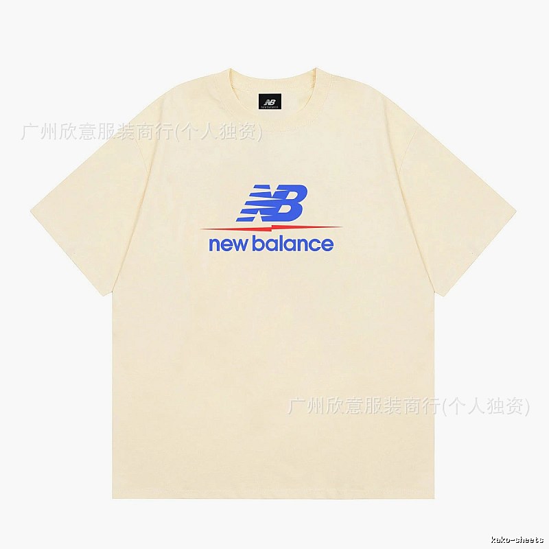 New Balance Printed Casual-style Light Beige Short-Sleeve T-Shirt