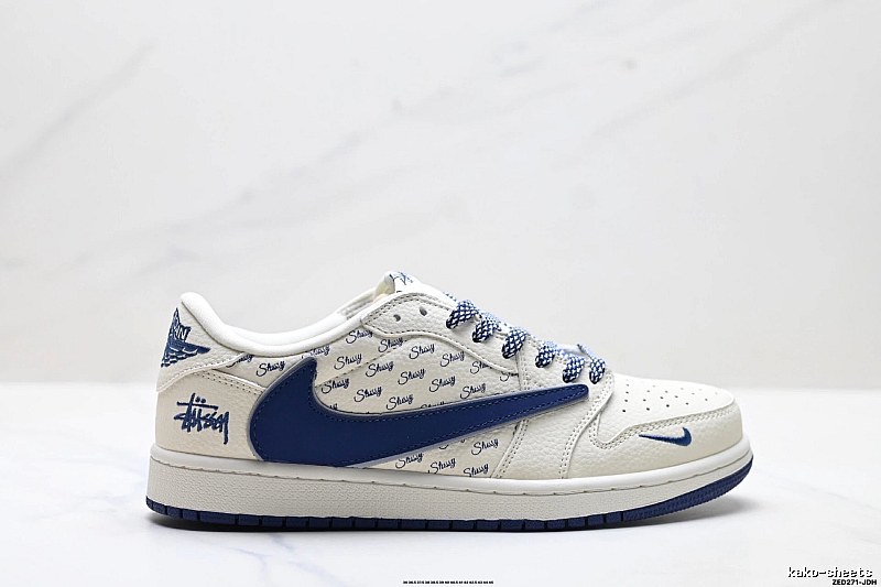 Nike Air Jordan 1 Trendy Style White and Blue Shoes