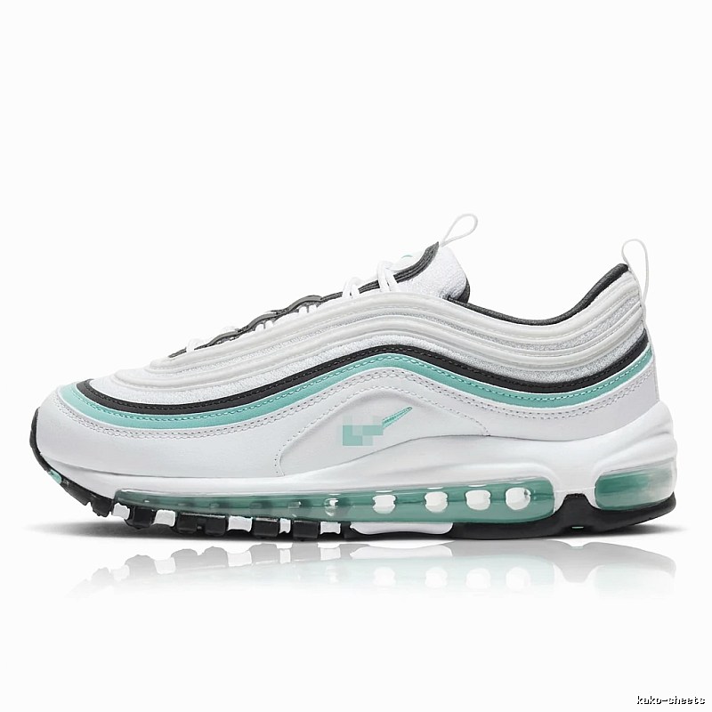 Nike Air Max 97 White and Green Retro Athletic Shoes