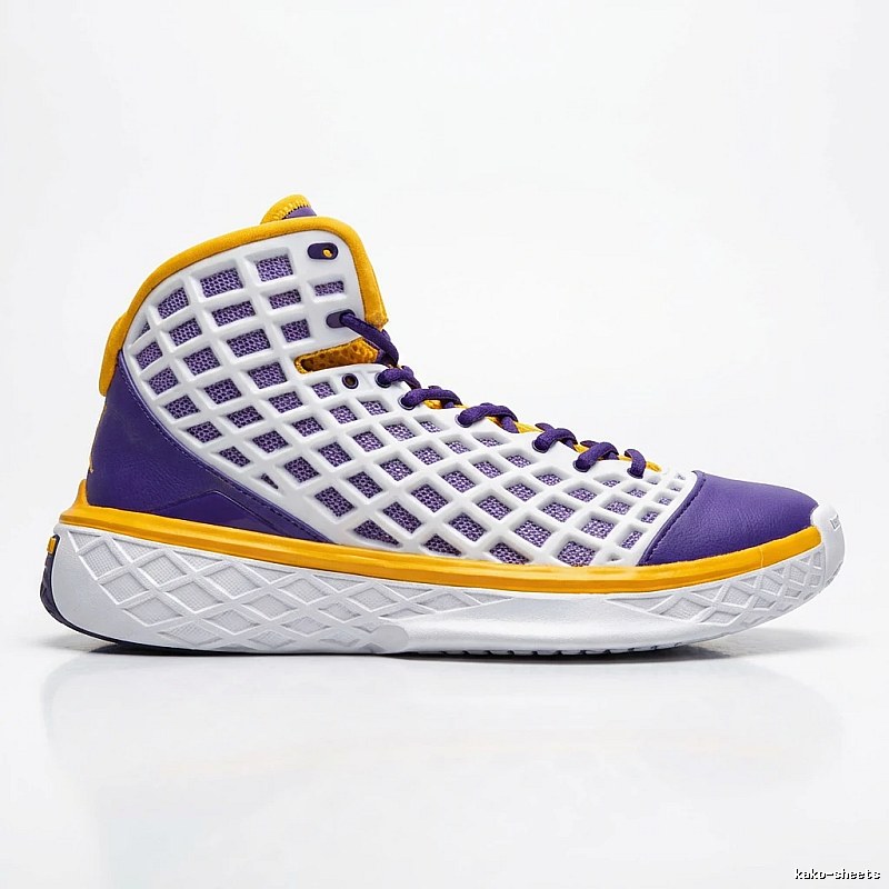 Nike retro purple-yellow-white basketball shoes