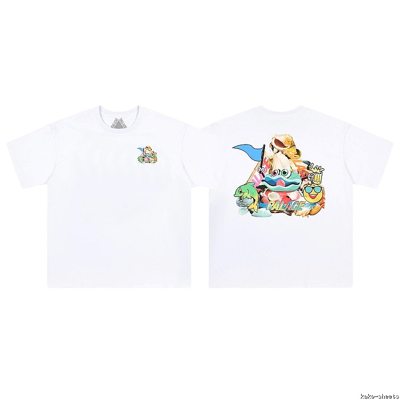Palace Ocean Graffiti Street Style White T-Shirt