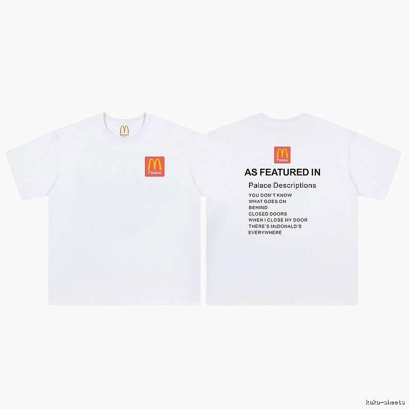 Palace x McDonald's Co-branded Street Style White T-shirt