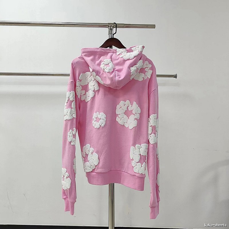 Pink Pastel Floral Hoodie Soft Color