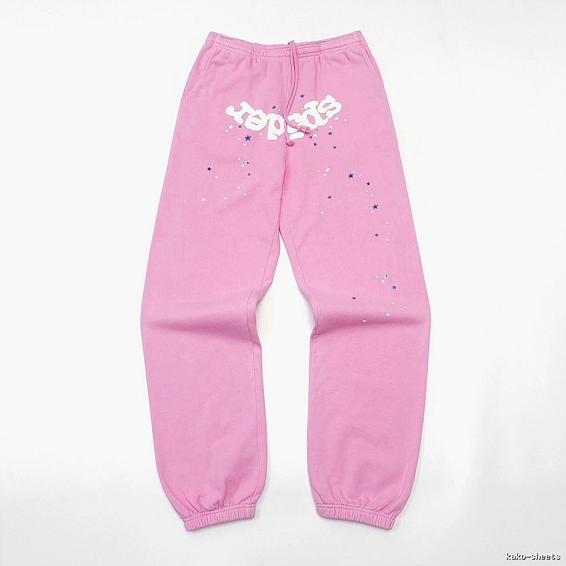 Pink Sp5der Graphic Sweatpants for travel