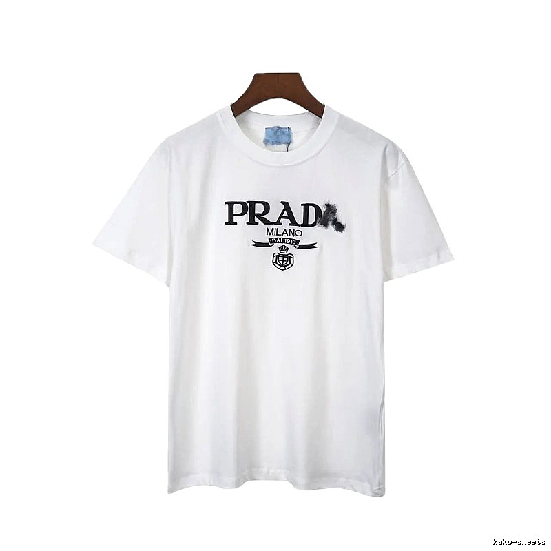 Prada Classic Logo Minimalist Style White T-Shirt
