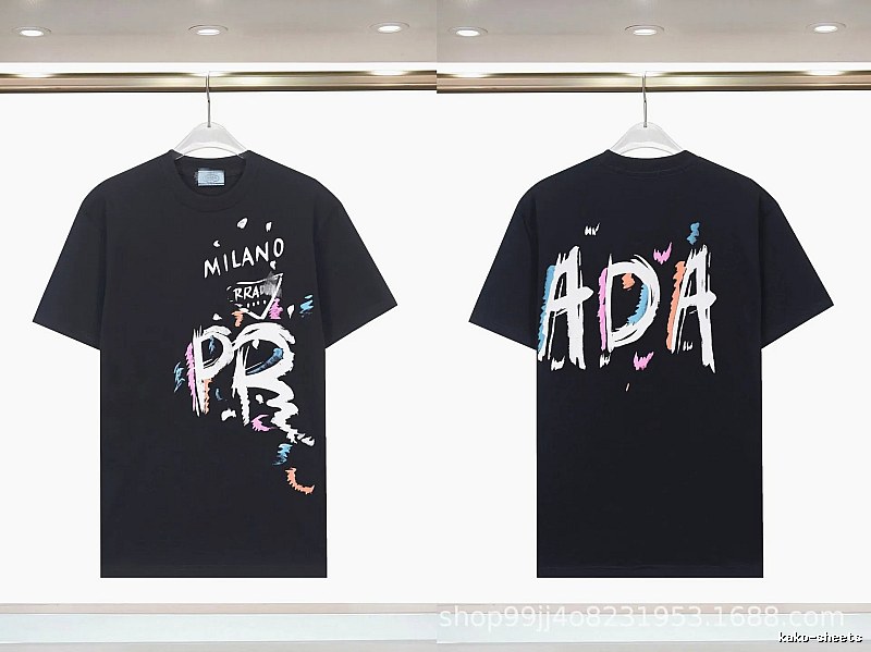 Prada Graffiti Collection Street Style Black T-Shirt