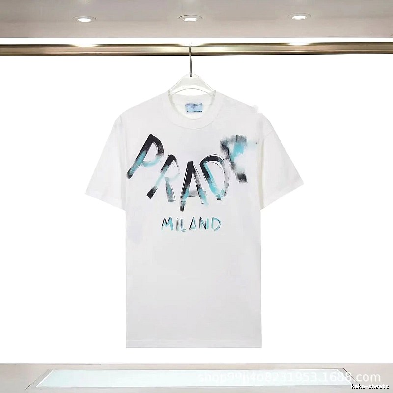 Prada Graffiti Street Style White Short-sleeve T-shirt