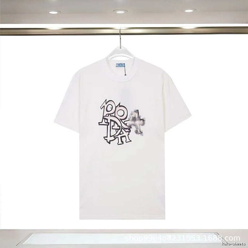 Prada Overlapping Print Street Style White Short Sleeve T-Shirt