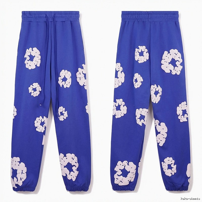 Printed casual blue pants with DENIM TEARS