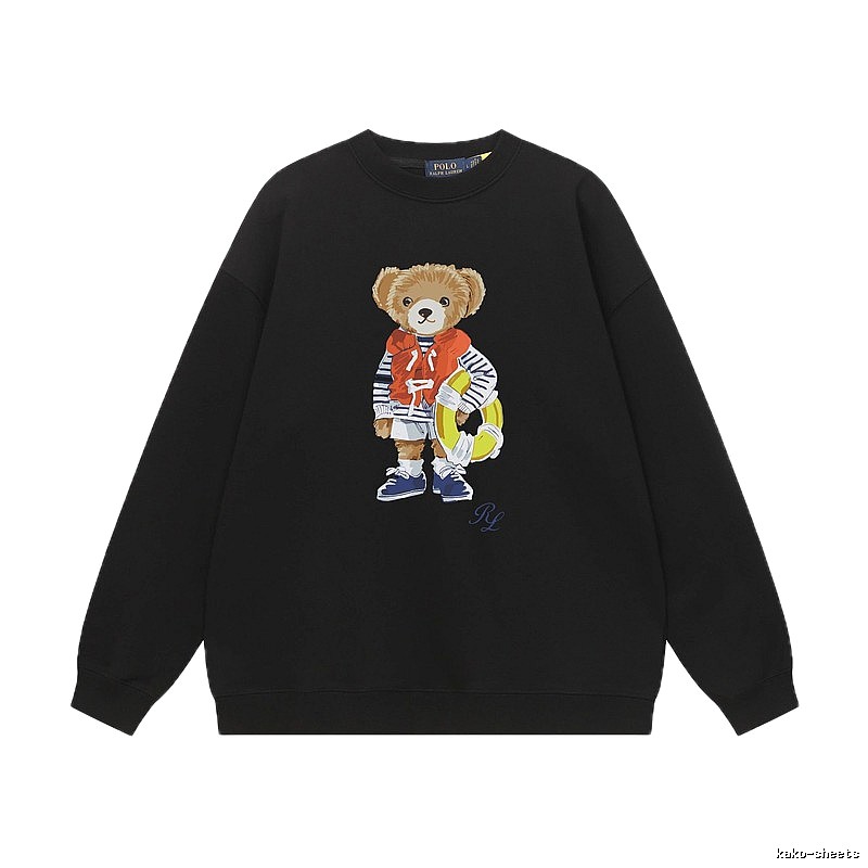Ralph Lauren Bear Trendy Brand Black Sweatshirt