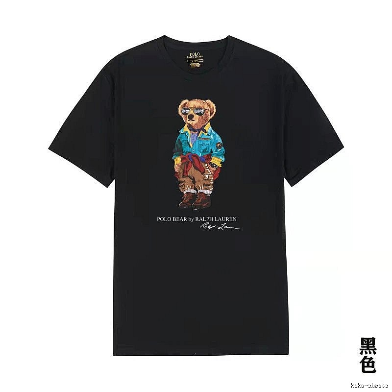 Ralph Lauren bear trendy brand black T-shirt