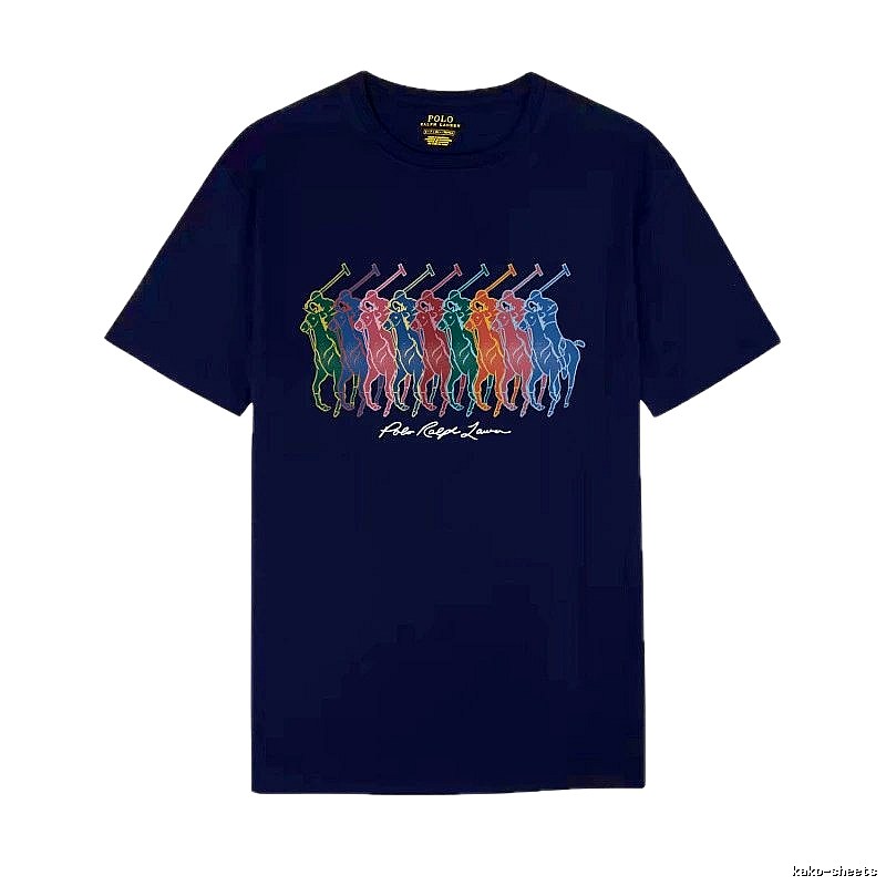 Ralph Lauren colorful retro-style royal blue T-shirt