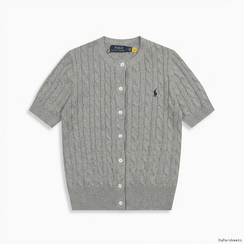 Ralph Lauren knitted retro-style grey cardigan
