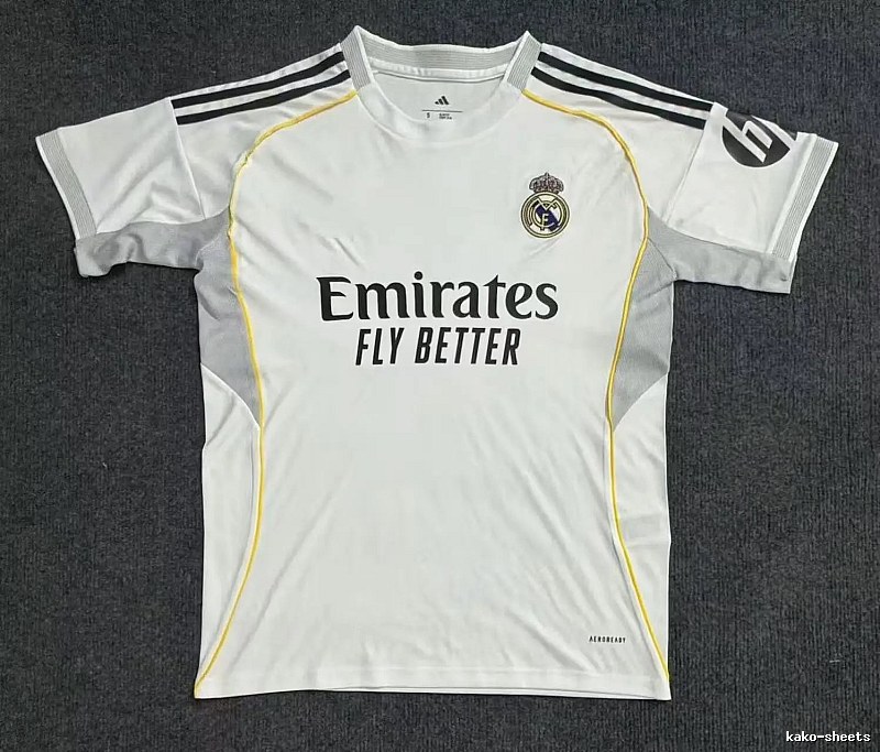 Real Madrid Classic Home soccer jersey White Football Gold for Daily Styling