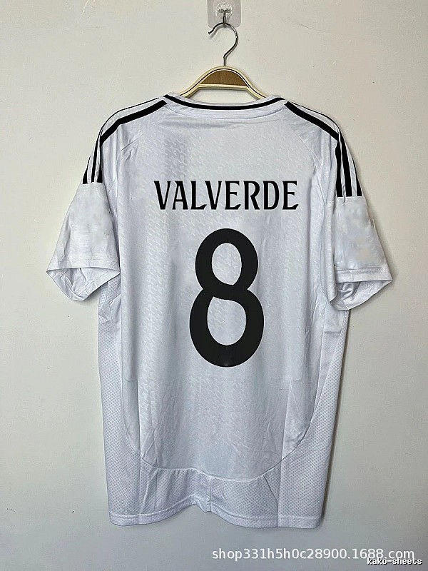 Real Madrid Streetwear Bellingham #5 soccer jersey White Real Madrid with Logo Accent