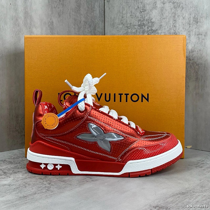 Red Low-top Sneaker by Louis Vuitton with Red Leather Low-top