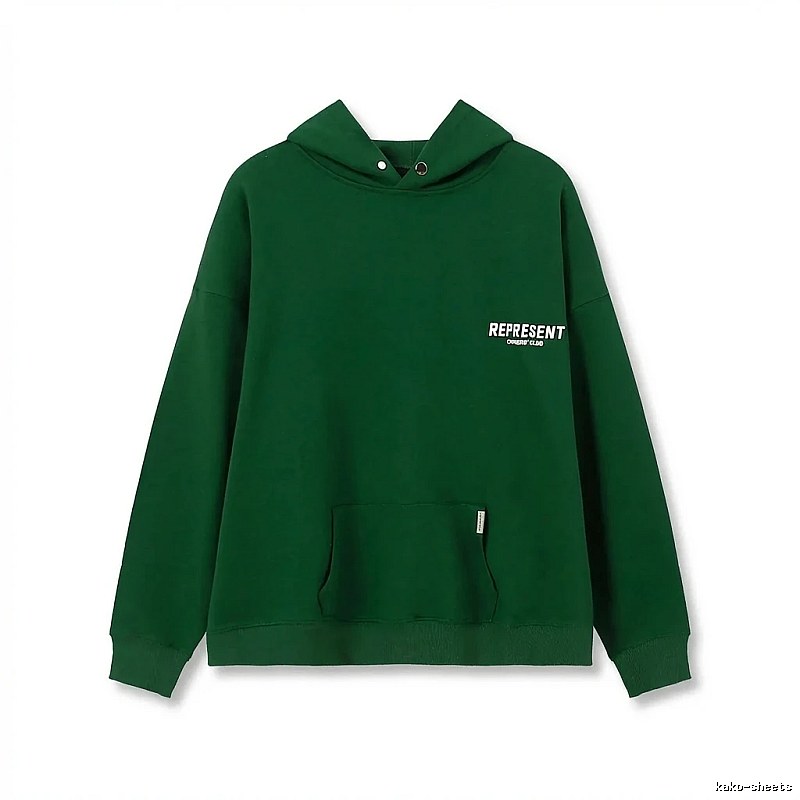 REPRESENT Simple Style Green Hoodie