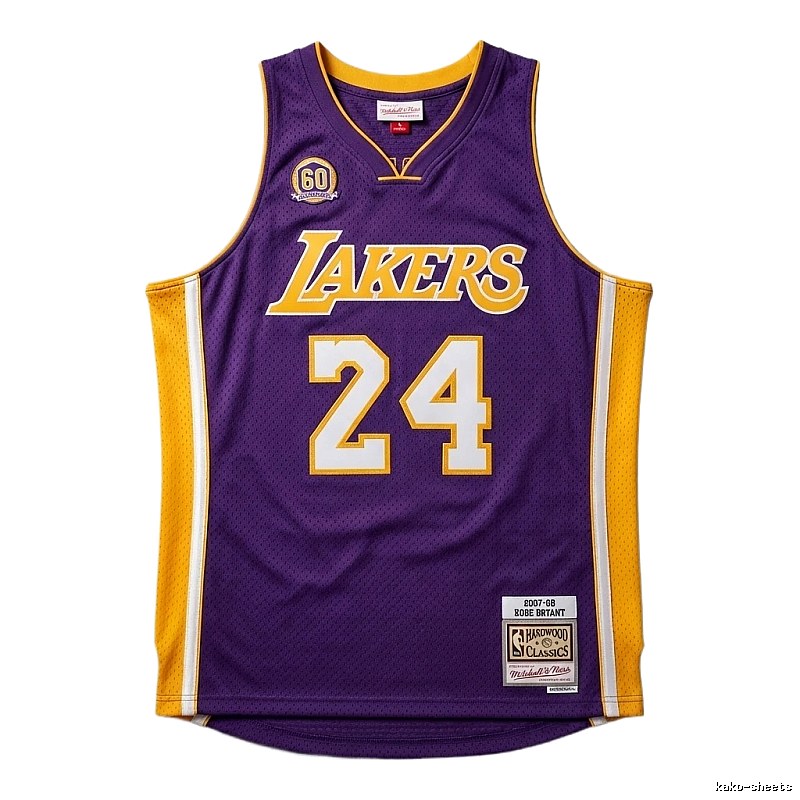Retro purple and yellow jersey of the Kobe Lakers