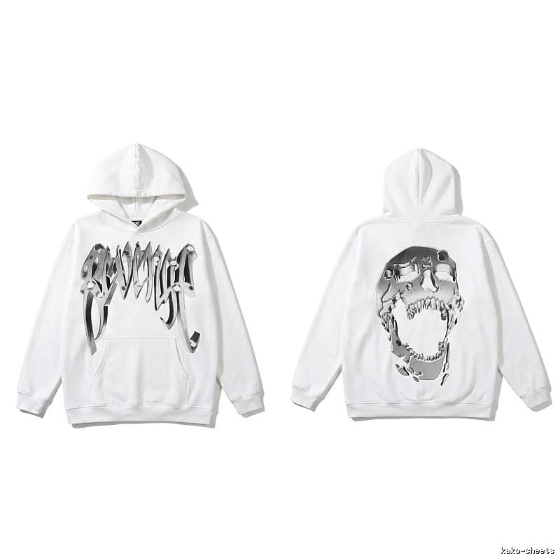 Revenge Skull Trendy Cool White Hoodie