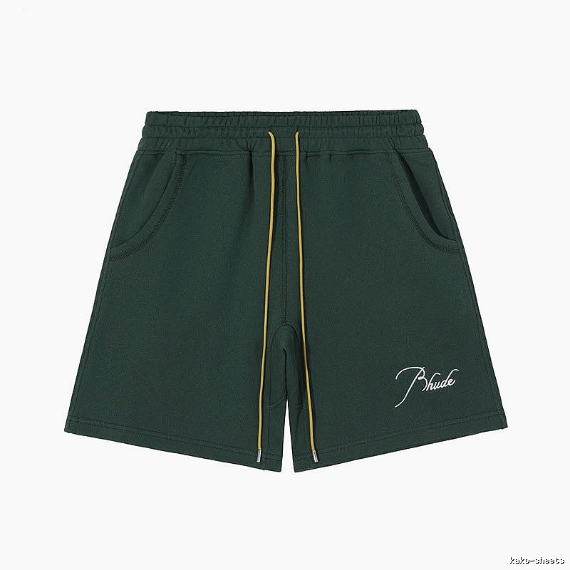 RHUDE casual style dark green shorts