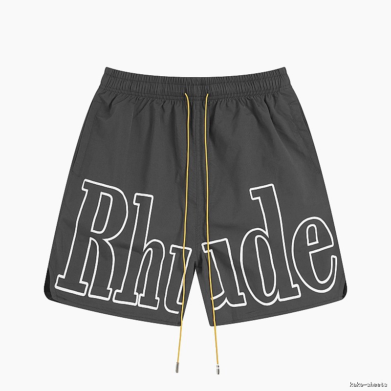 RHUDE letter-style black shorts