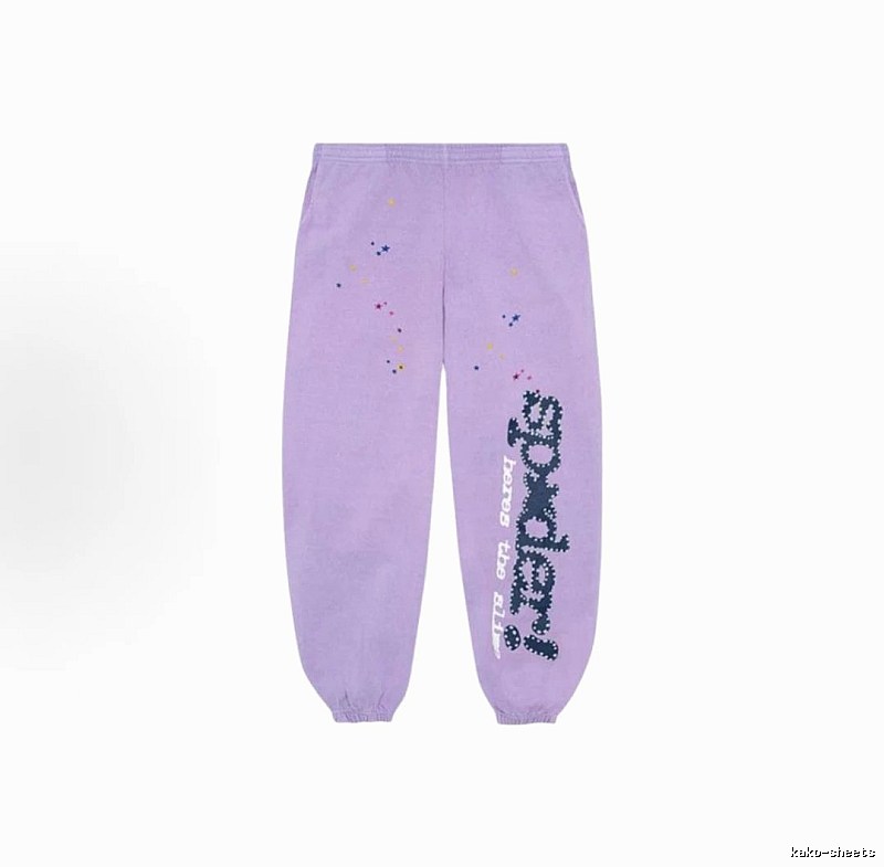 Sp5der Casual Logo Sweatpants - large vertical wordmark and cuffed silhouette