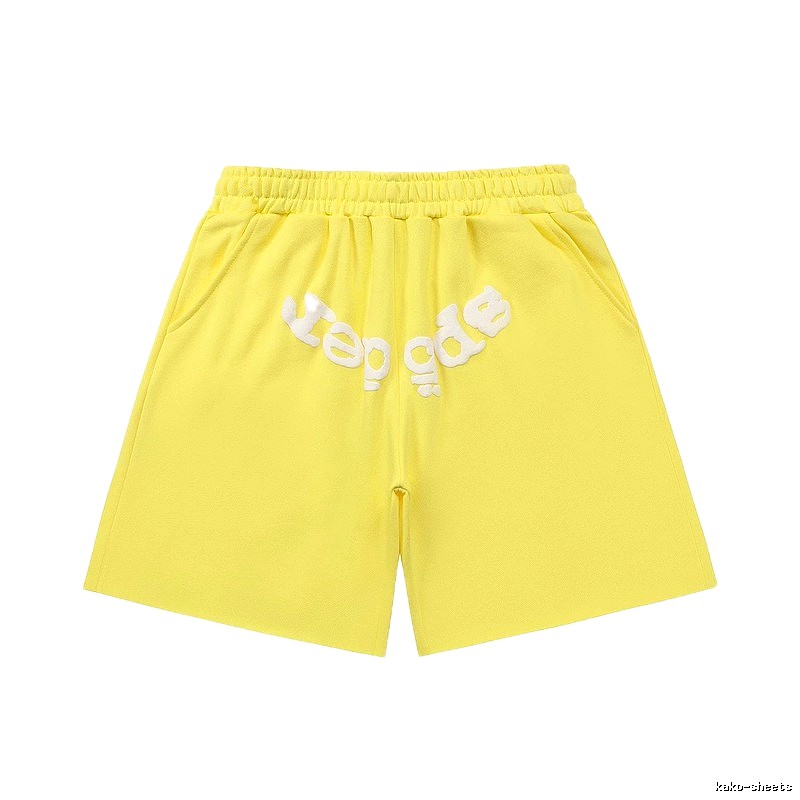 Sp5der casual style yellow shorts