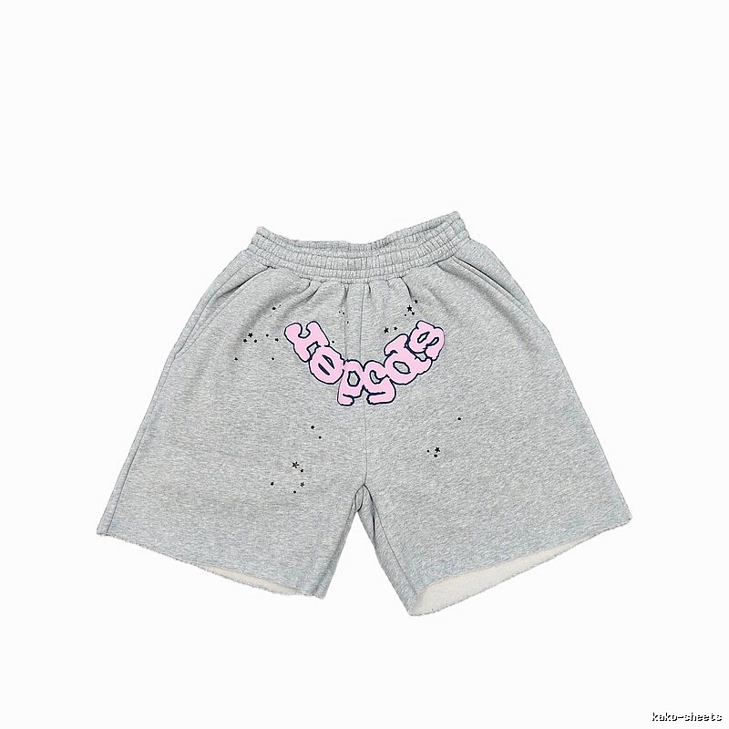 Sp5der Printed Street Style Grey Shorts