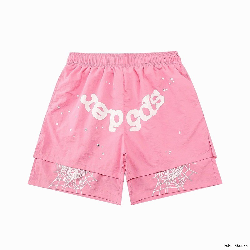Sp5der star - printed pink shorts