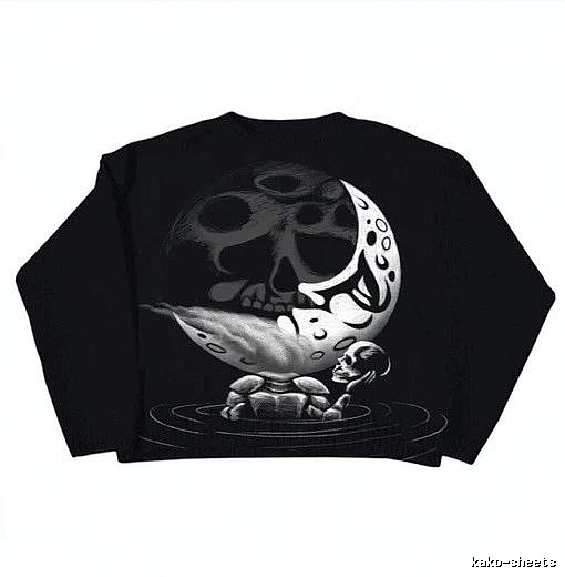Sport Anime graphic sweater Black Knit Top for Warm Weather