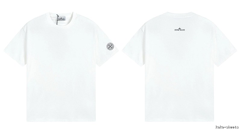 Stone Island Badge Minimalist Style White Short-sleeve T-shirt