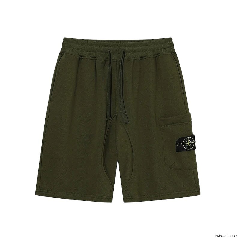 Stone Island Classic Functional Style Army Green Casual Shorts