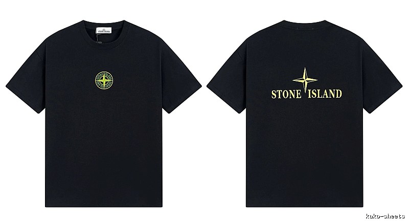Stone Island Compass Series Streetwear Black Short Sleeve T-Shirt