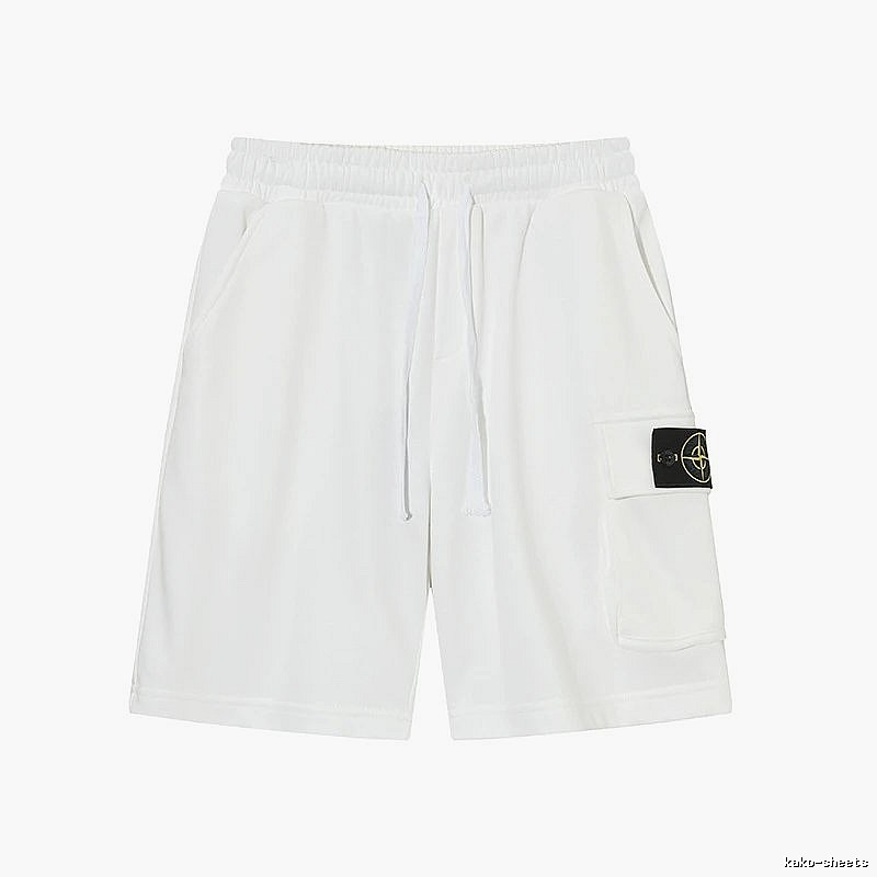 Stone Island Compass Series Workwear Style White Shorts