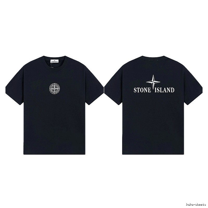 Stone Island Compass Street Style Black Short Sleeve T-shirt