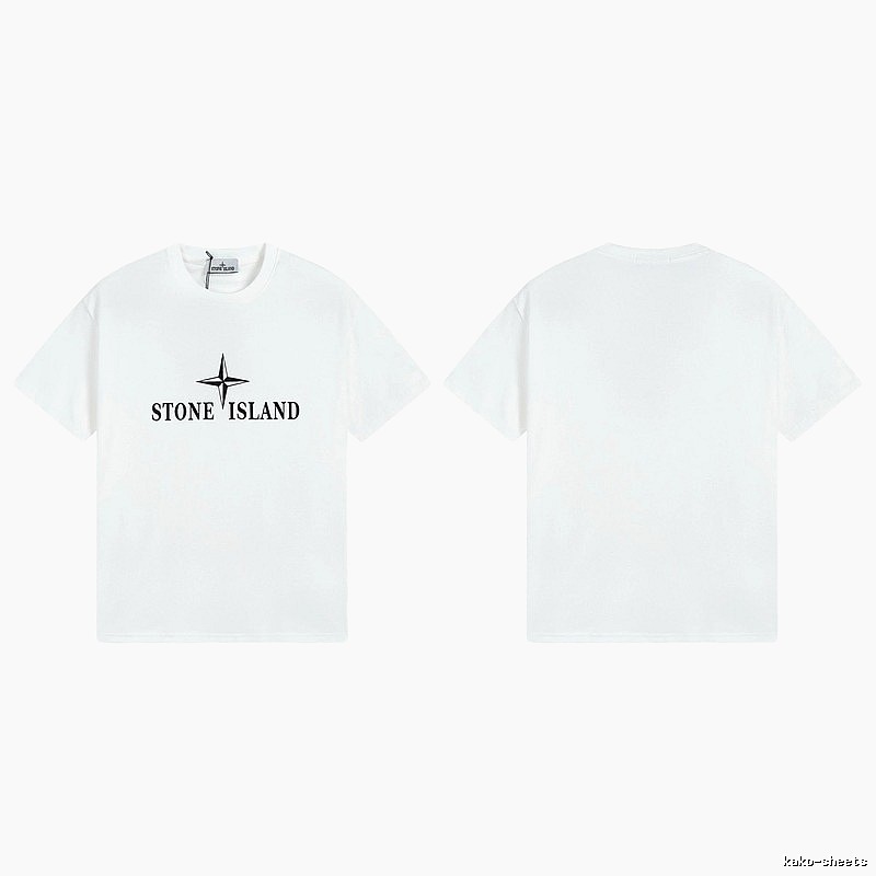 Stone Island Printed Street Style White T-Shirt