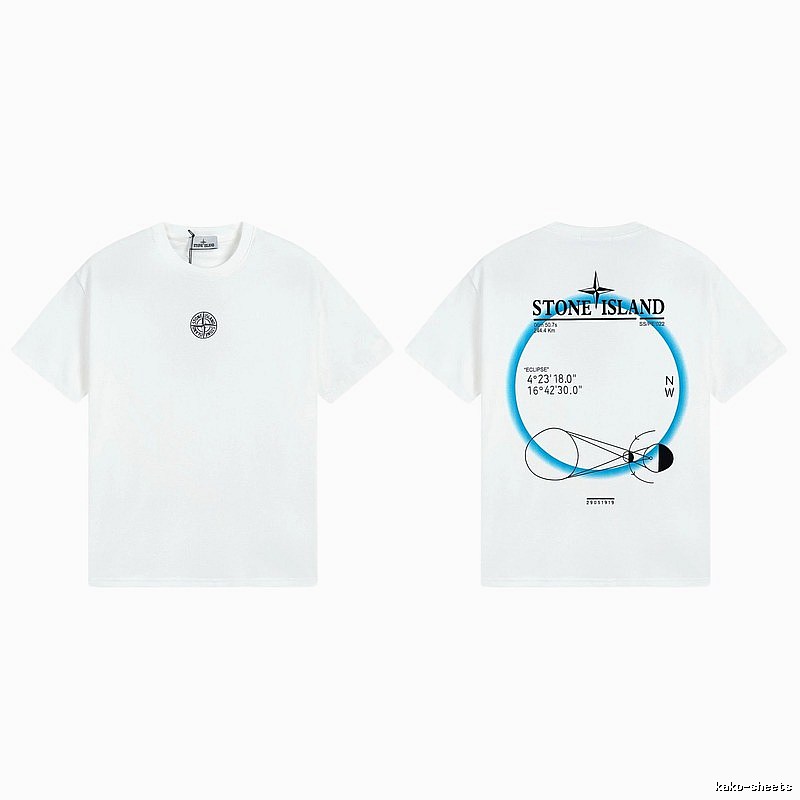 Stone Island Solar Eclipse Street Style White T-Shirt