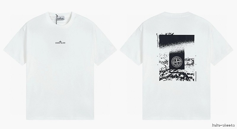 Stone Island Spring Summer Printed Street Style White T-Shirt