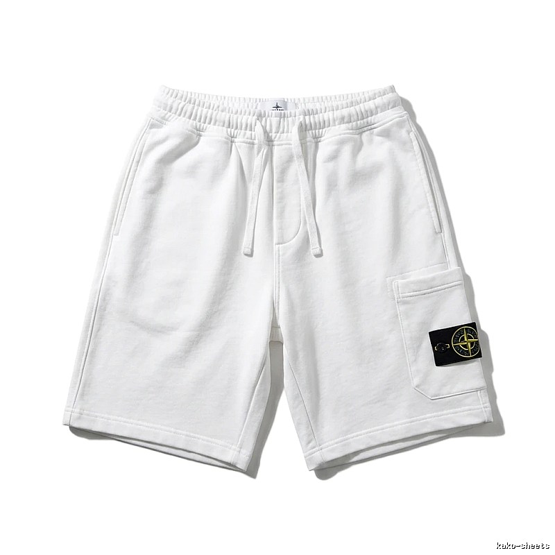 Stone Island workwear-style white shorts