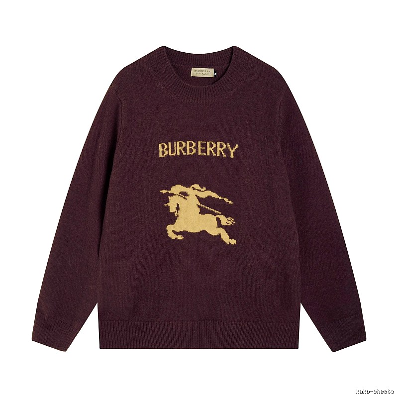 Streetwear Rotation Wool Knit Sweater by Burberry with Graphic Lettering