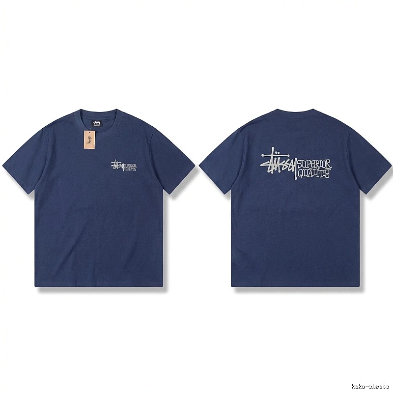 Stussy basic casual dark blue T-shirt