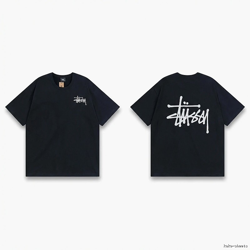 Stussy basic style simple black T-shirt