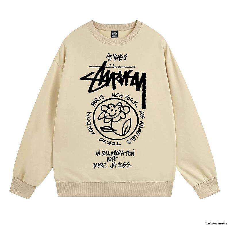 Stussy Beige Style 539 Graphic SweatShirt Travel Pack