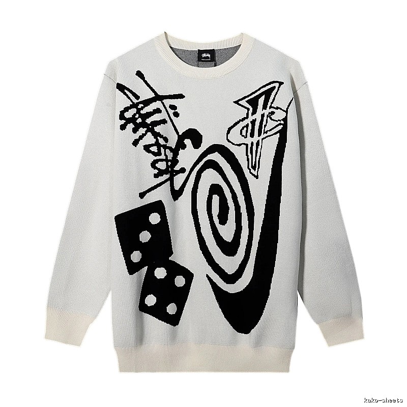 Stussy Beige Swirl Graphic SweatShirt Training Look
