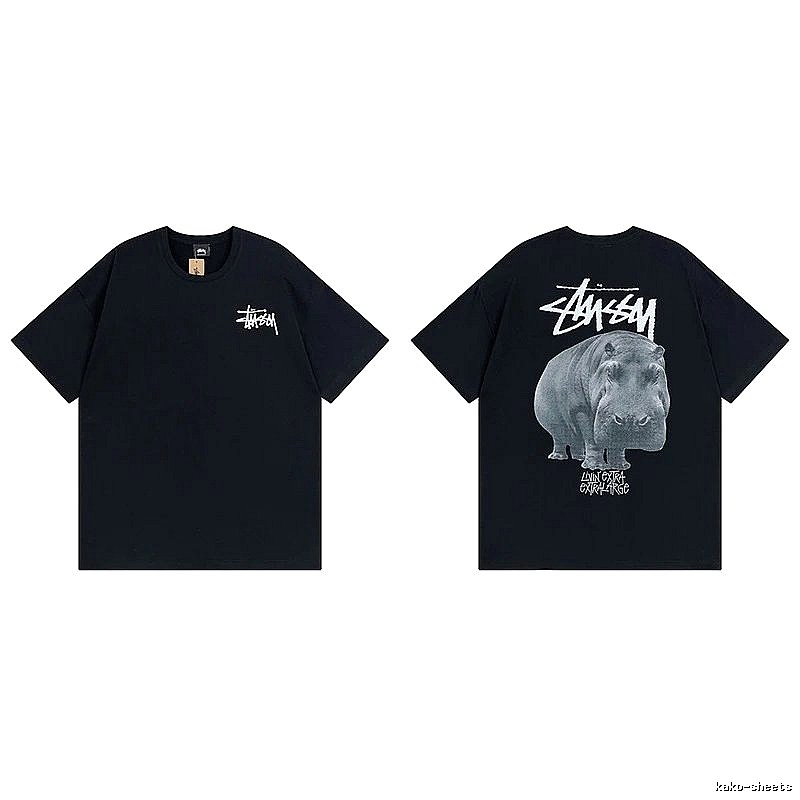 Stussy Black Spider Graphic T-Shirt Match Day Logo